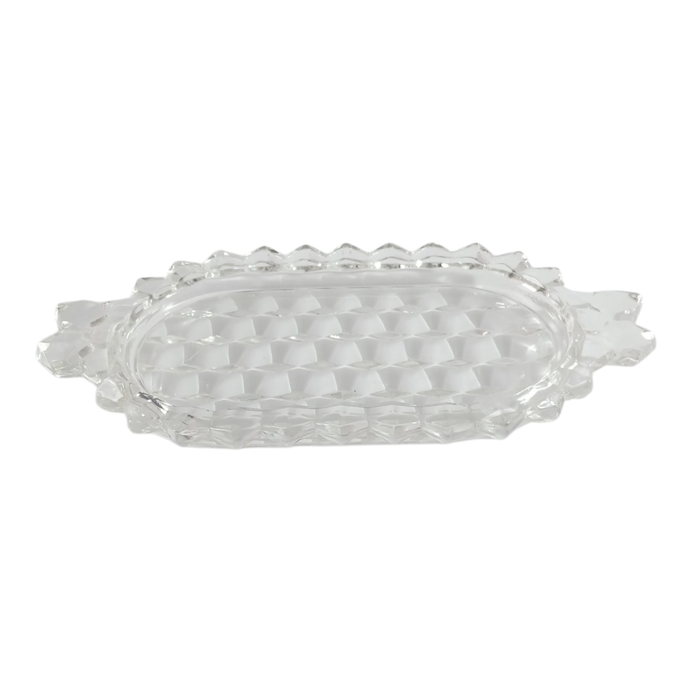 Clear Crystal-Style Oval Vanity Tray - Classic Glass Finish Fostoria American